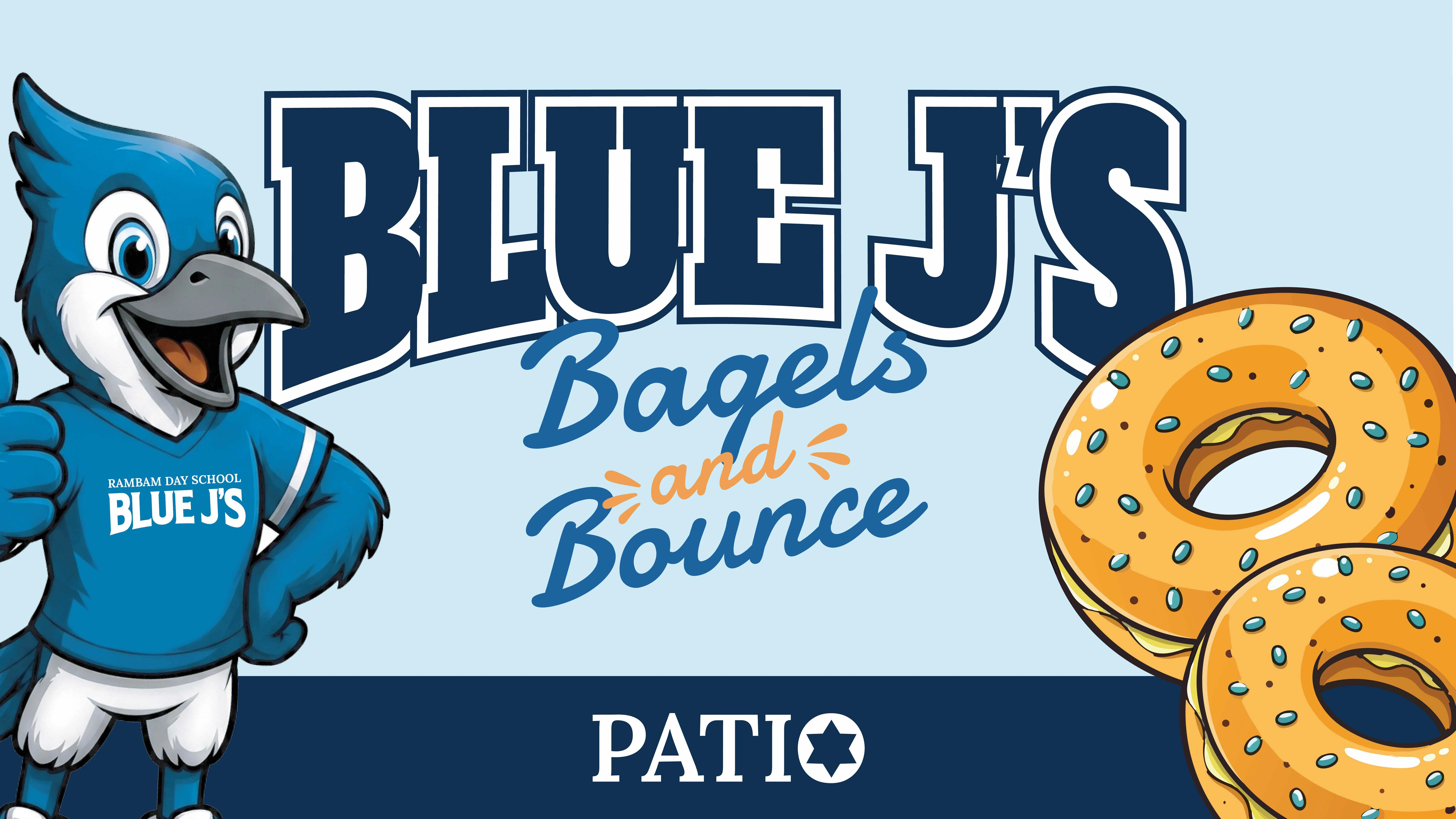 blue j's bagel and bounce web banner